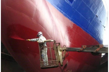 Antifouling treatment on a luxury yacht to prevent marine organisms